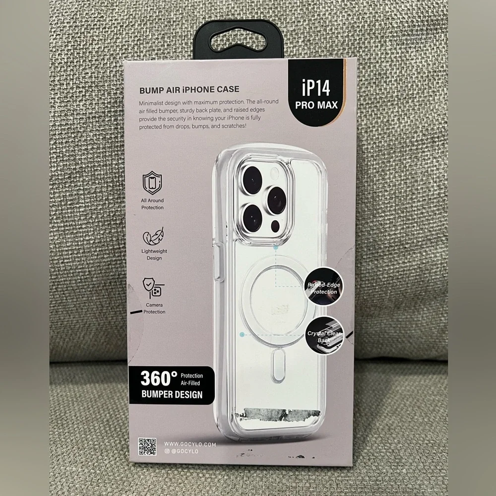 NIB CYLO Clear/White MagSafe Compatible Raised Edge iPhone 14 Pro Max Case